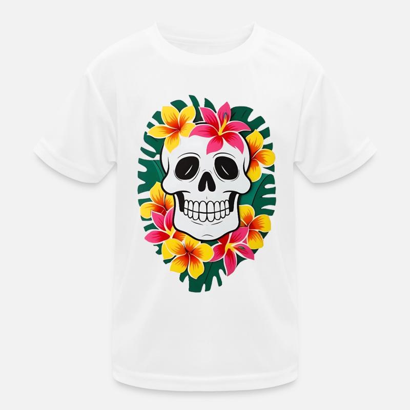 Crâne floral 1 T-shirt sport Enfant