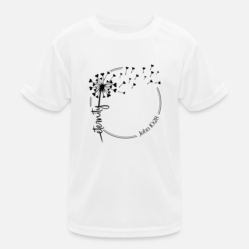 Christian Dandelion design eternity John 10:28 Kids Functional T-Shirt