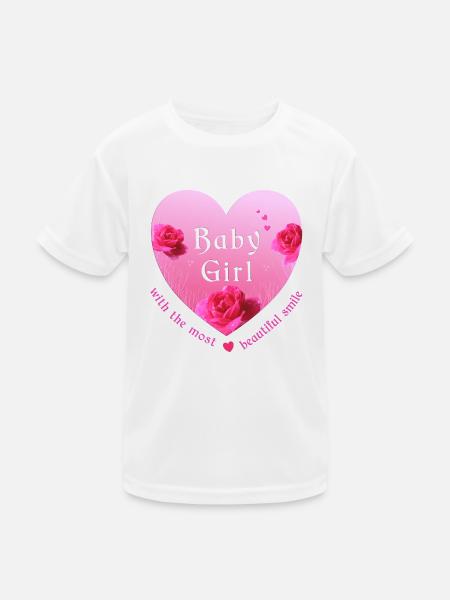 baby girl - Kinder Funktions-T-Shirt - Weiß - Vorne