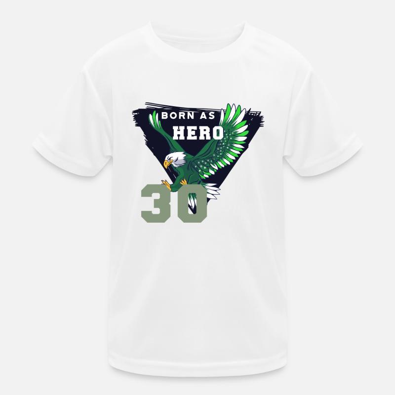 Eagle with text born as hero - 30th birthday Kids Functional T-Shirt