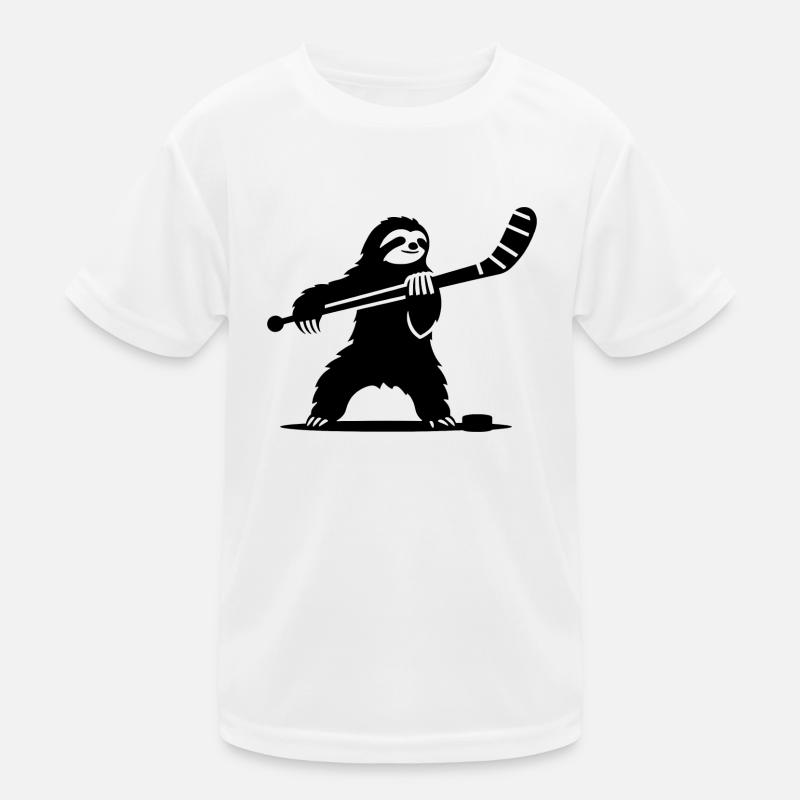 Faultier Eishockey Silhouette Kinder Funktions-T-Shirt