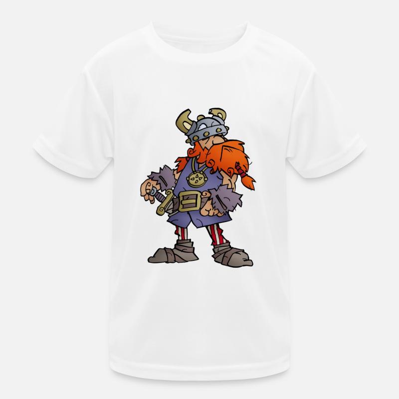 Wikinger Rollo - Kinder Funktions-T-Shirt - Weiß