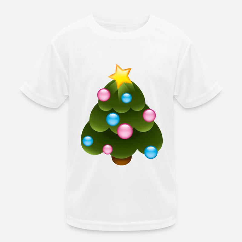Smiley Christmas Tree - Kids Functional T-Shirt - white