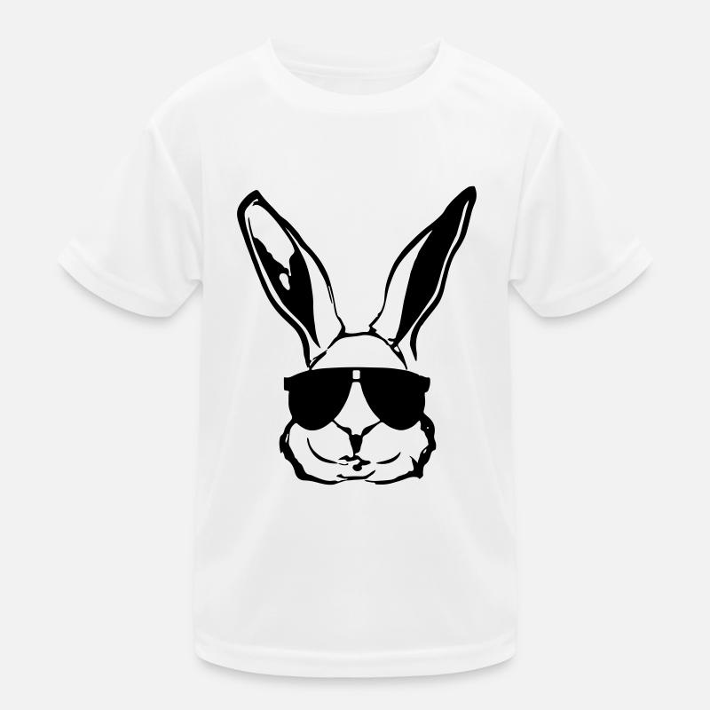 Rabbit with sunglasses Rabbit's head Gift idea - Kids Functional T-Shirt - white
