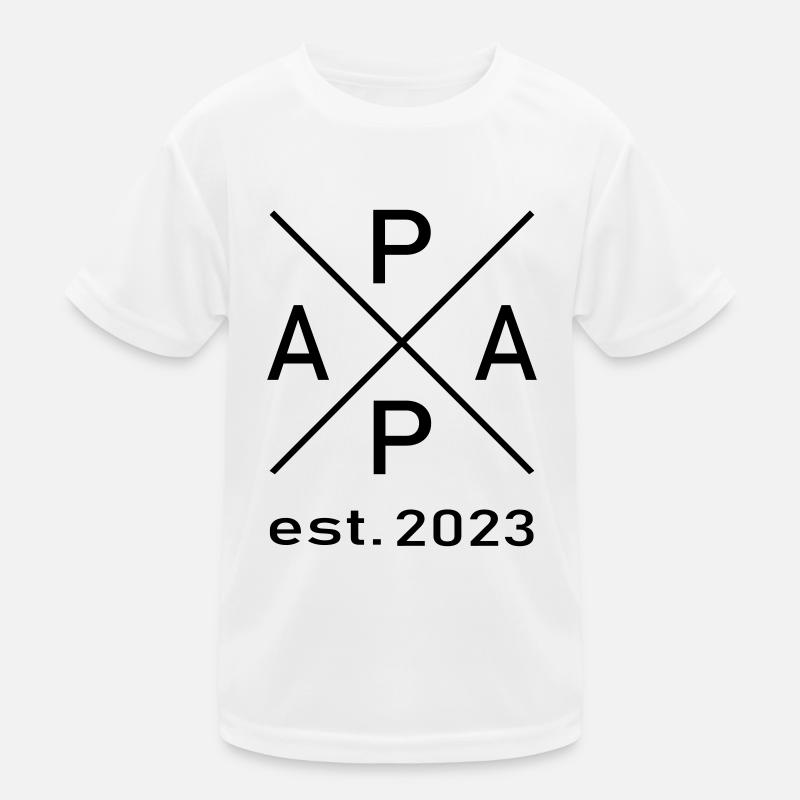 Papa est. 2023 - Kids Functional T-Shirt - white