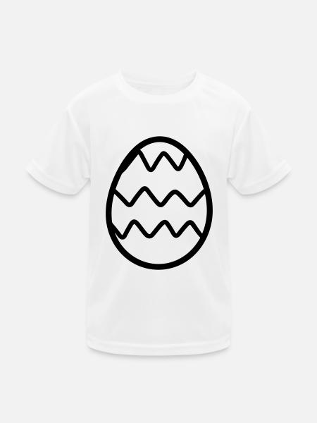 Ei - Kinder Funktions-T-Shirt - Weiß - Vorne