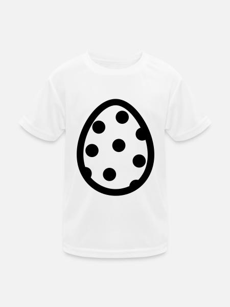 Ei - Kinder Funktions-T-Shirt - Weiß - Vorne