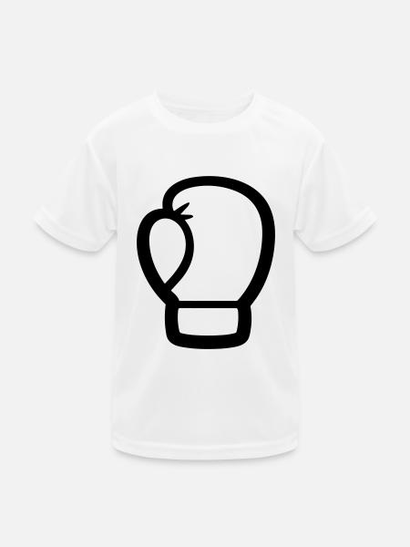 Boxhandschuh - Kinder Funktions-T-Shirt - Weiß - Vorne