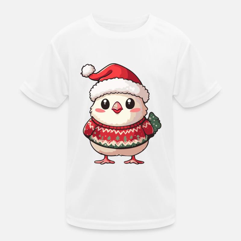 Chicken Christmas Kids Functional T-Shirt