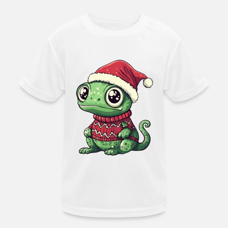 Chameleon Christmas Kids Functional T-Shirt