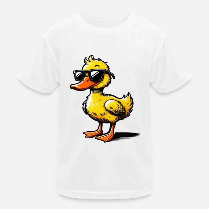 ente comic - Kinder Funktions-T-Shirt - Weiß