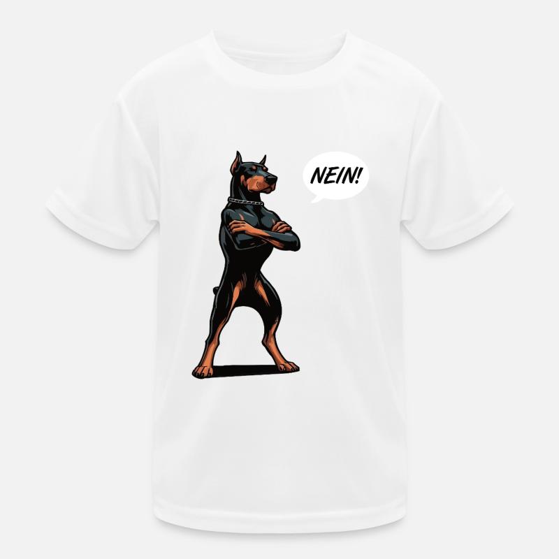 Nein Dobermann Dobermannbesitzer Dobermannhalter Kinder Funktions-T-Shirt