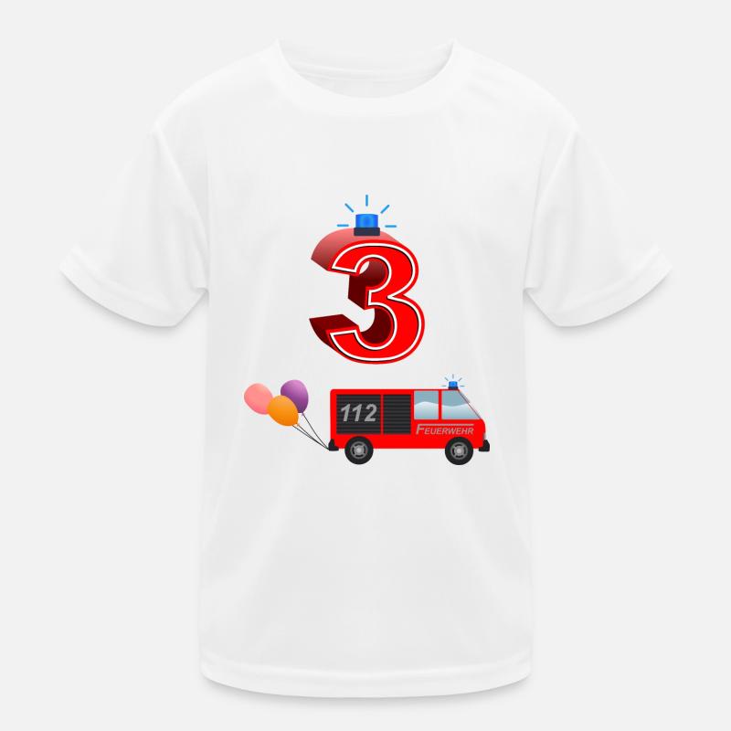 3. Geburtstag - Kinder Funktions-T-Shirt - Weiß