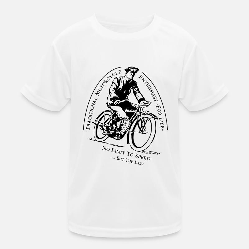 Traditional Motorcycle Enthusiast -For Life- Kids Functional T-Shirt