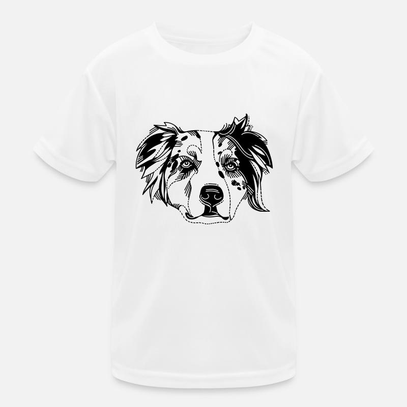 Australian Shepherd - Kinder Funktions-T-Shirt - Weiß