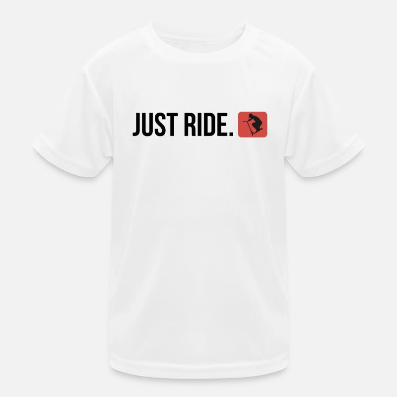 Just ride 8 - Kinder Funktions-T-Shirt - Weiß
