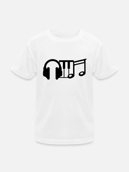dj - Kinder Funktions-T-Shirt - Weiß - Vorne
