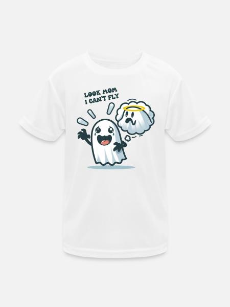 Look Mom I Can't Fly - Kids Functional T-Shirt - white