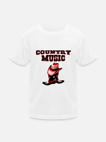 country music - Kinder Funktions-T-Shirt - Weiß - Vorne