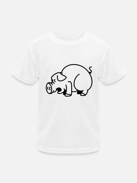 Schwein - Kinder Funktions-T-Shirt - Weiß
