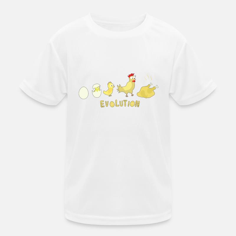 Evolution Egg Pollo Arrosto Pollo Barbecue Maglietta sportiva per bambini
