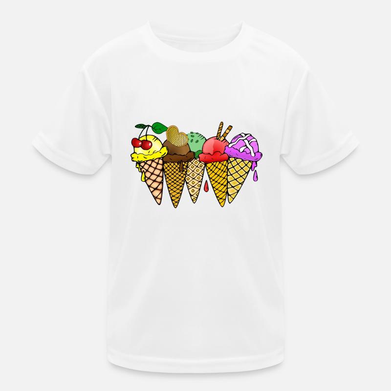 Eis Vanilleeis Schokoladeneis Erdbeereis Himbeere Kinder Funktions-T-Shirt
