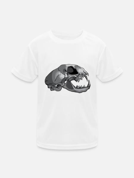 Katzenschädel - Kinder Funktions-T-Shirt - Weiß - Vorne