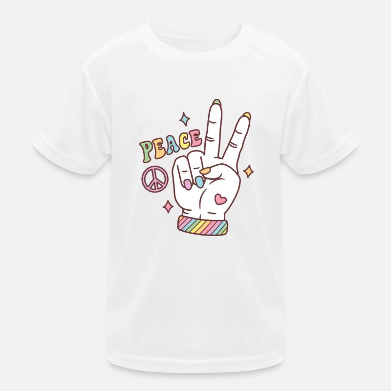 Regenbogen Peace Handzeichen Subtiler Stolz Kinder Funktions-T-Shirt