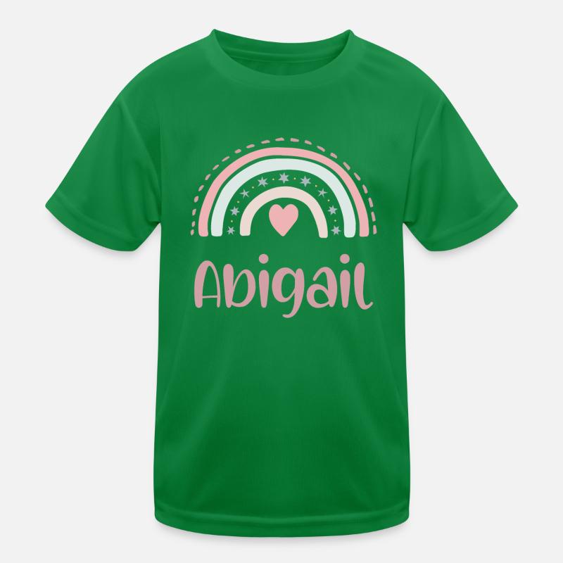 Abigail Name Rainbow Kids Functional T-Shirt