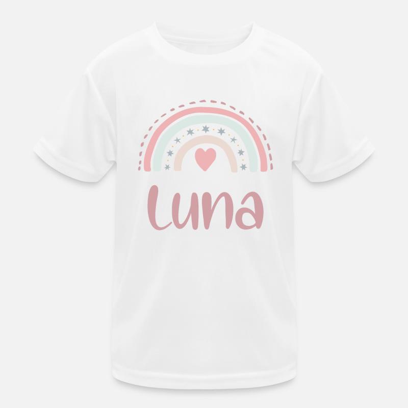 Luna Name Regenbogen Kinder Funktions-T-Shirt