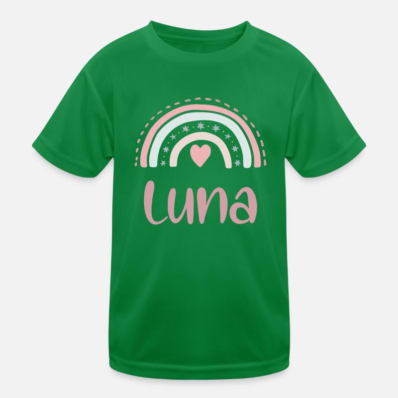 Luna Name Regenbogen Kinder Funktions-T-Shirt
