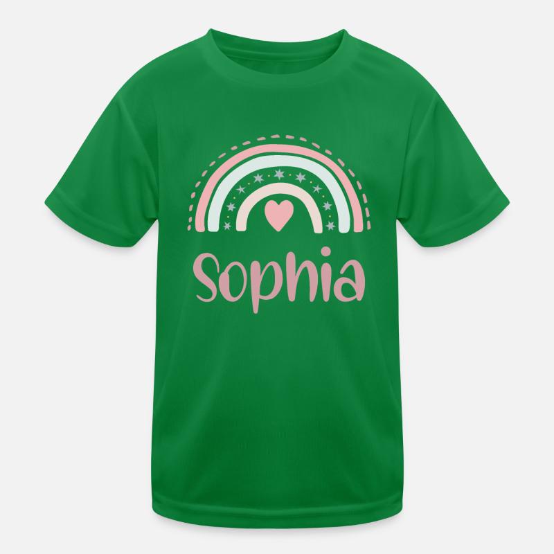 Sophia Name Regenbogen Kinder Funktions-T-Shirt