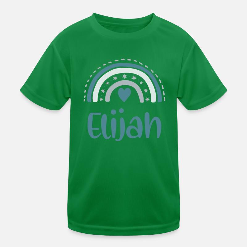 Elijah Name Rainbow Kids Functional T-Shirt