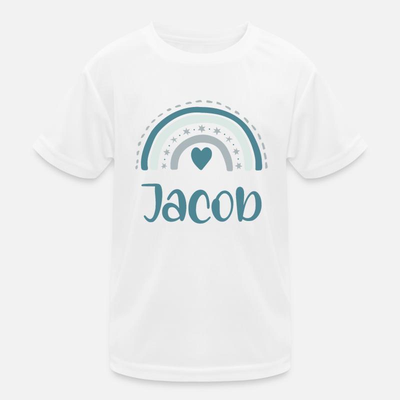 Jacob Name Rainbow Kids Functional T-Shirt