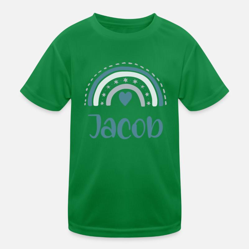 Jacob Name Rainbow Kids Functional T-Shirt