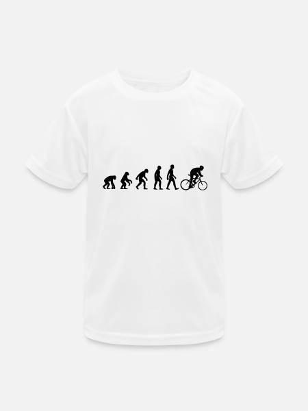Bike Evolution - Kinder Funktions-T-Shirt - Weiß - Vorne