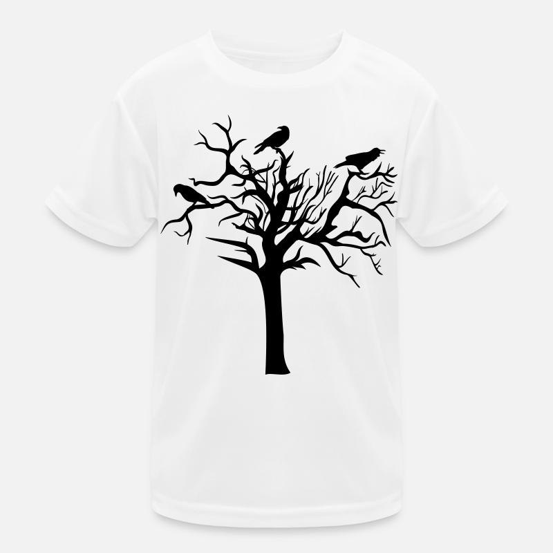 Raven Raven Crow Crows Tree Bird - Kids Functional T-Shirt - white