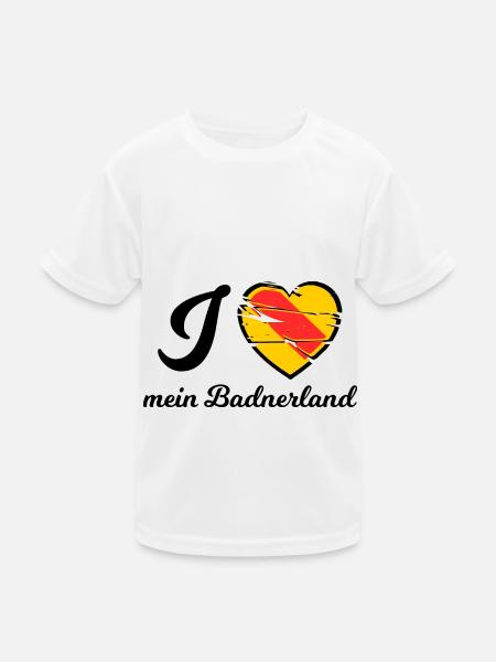 Liebe Dein Badnerland - Kinder Funktions-T-Shirt - Weiß - Vorne