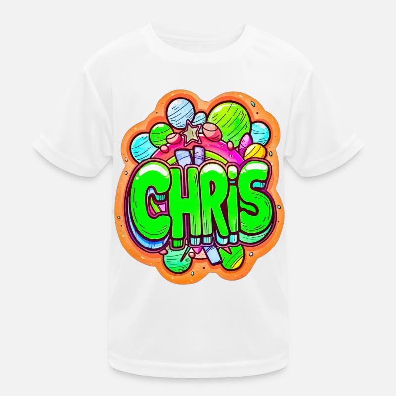 Name Chris grün Kinder Funktions-T-Shirt