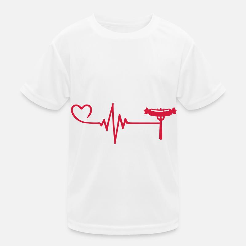 Currywurst Fleisch Puls herzschlag liebe Kinder Funktions-T-Shirt
