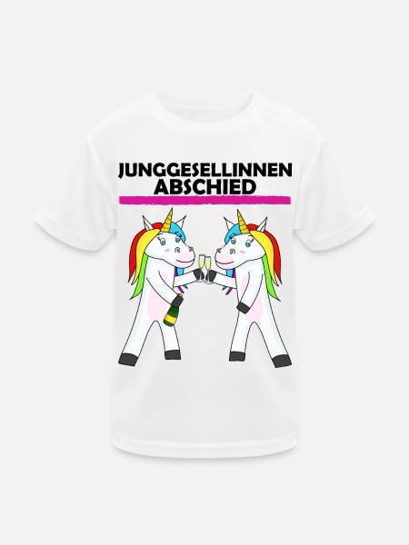Einhorn Junggesellinnenabschied gruppe - Kinder Funktions-T-Shirt - Weiß - Vorne