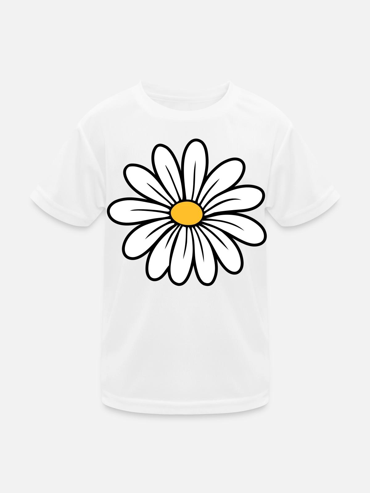 Gänseblümchen - Kinder Funktions-T-Shirt - Weiß - Vorne