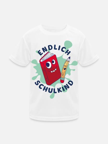 Endlich Schulkind - Erstklässler - Kinder Funktions-T-Shirt - Weiß