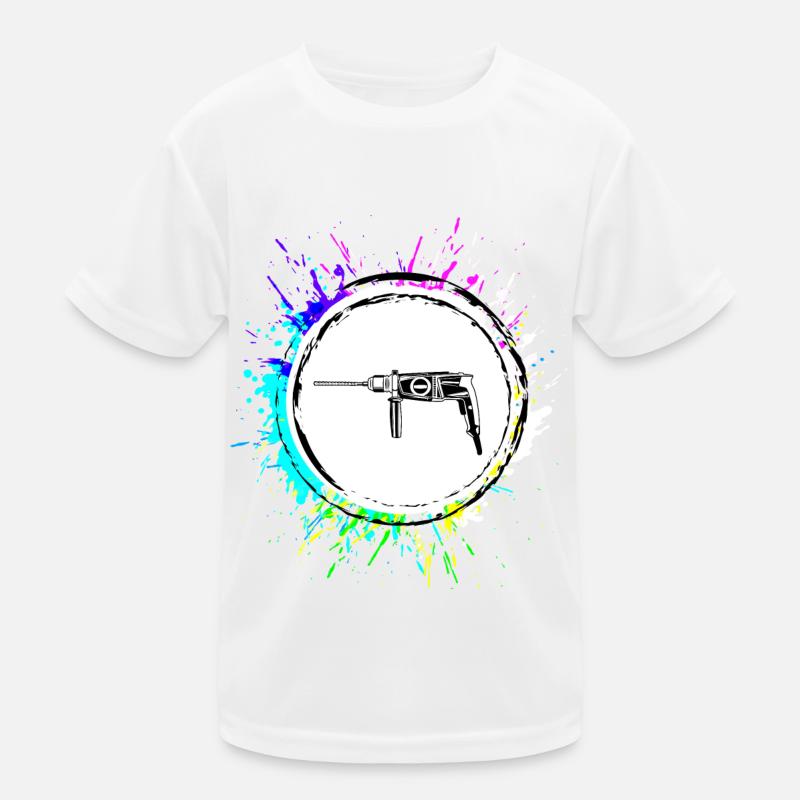 Drill Icon Tool Kids Functional T-Shirt