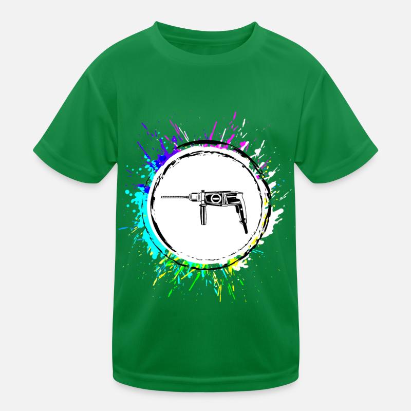 Drill Icon Tool Kids Functional T-Shirt