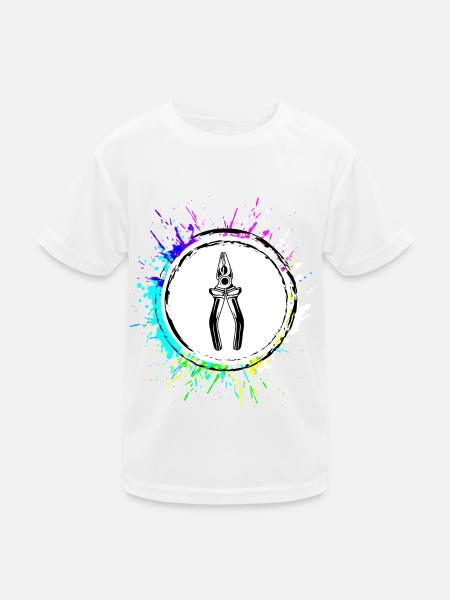 Zange Symbol Werkzeug - Kinder Funktions-T-Shirt - Weiß - Vorne