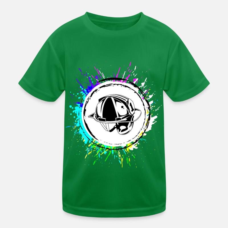 Firefighter Helmet Icon Kids Functional T-Shirt