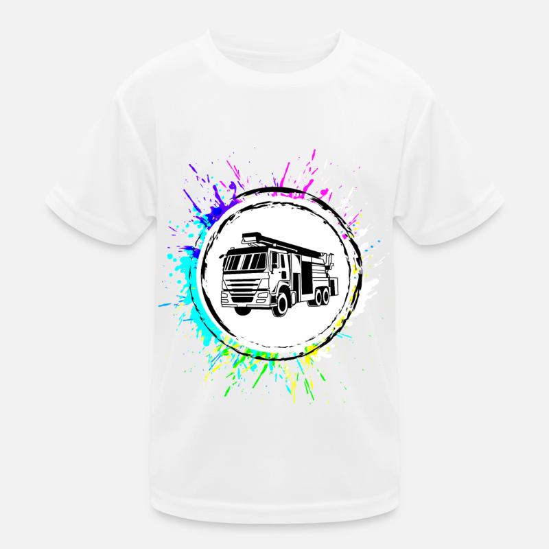 Fire Truck Fire Brigade Kids Functional T-Shirt