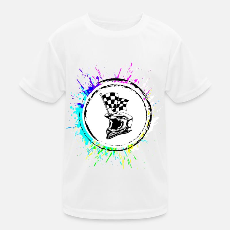 Rennfahrer helm Kinder Funktions-T-Shirt