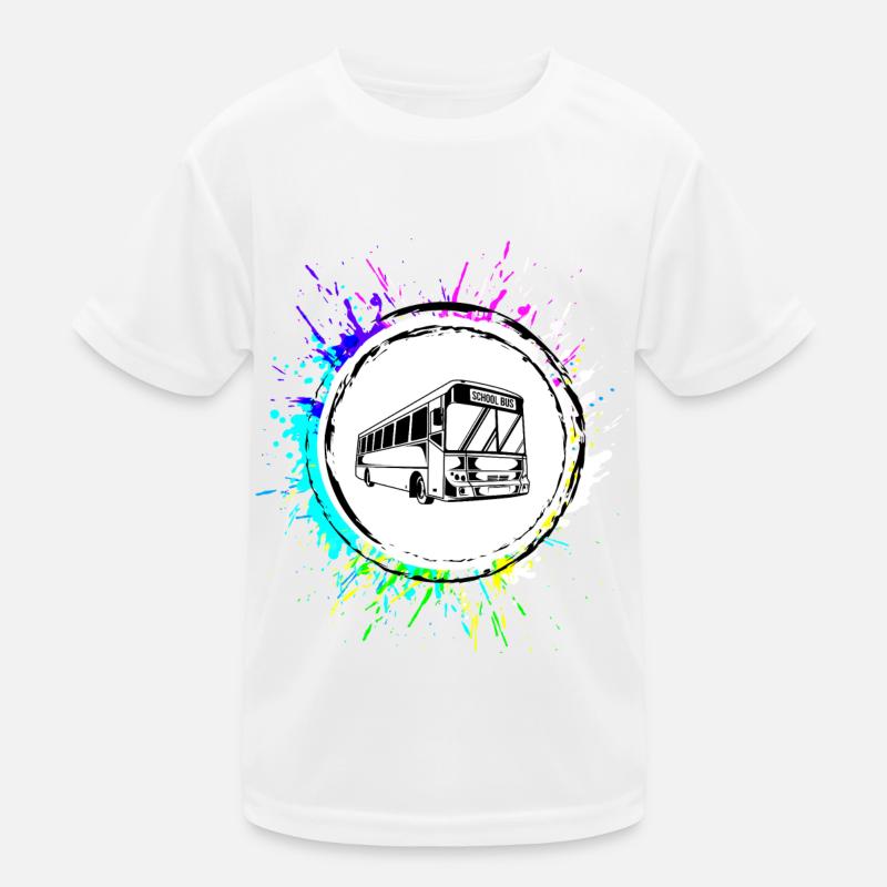 Schulbus schule Bunt Kinder Funktions-T-Shirt